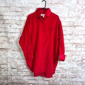 Vintage Victoria’s Secret Country Corduroy Sleep Shirt Size Medium in Red